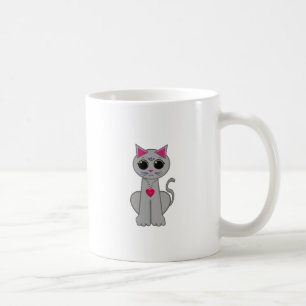 Niedliche lustige glückliche graue Katze Kaffeetasse