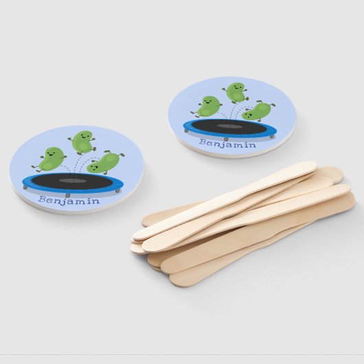 Niedliche, lustige grüne Bohnen auf Trampolin-Cart Fächer (Non-assembled)