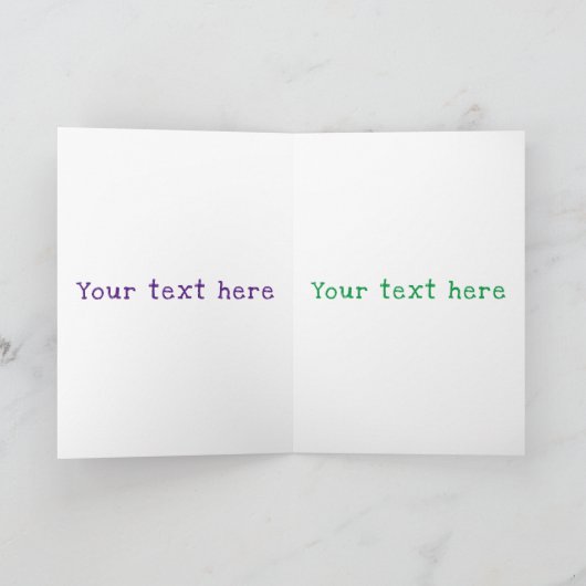 Niedliche, lustige grüne Bohnen auf Trampolin-Cart Karte (Innenseite)