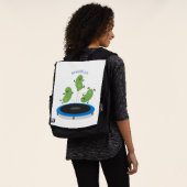 Niedliche, lustige grüne Bohnen auf Trampolin-Cart Rucksack (Ausgewaschen)