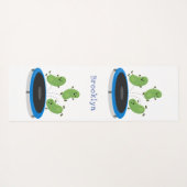 Niedliche, lustige grüne Bohnen auf Trampolin-Cart Yogamatte (Rückseite (Horizontal))