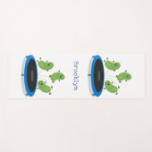 Niedliche, lustige grüne Bohnen auf Trampolin-Cart Yogamatte (Vorderseite (Horizontal))