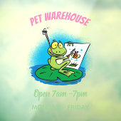 Niedliche, lustige, grüne Froschszene Cartoon-Abbi Fensteraufkleber (Blatt 3)