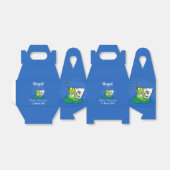 Niedliche, lustige, grüne Froschszene Cartoon-Abbi Geschenkschachtel (Ungefaltet)