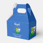 Niedliche, lustige, grüne Froschszene Cartoon-Abbi Geschenkschachtel (Vorderseite)