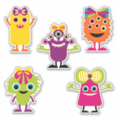 Niedliche lustige gürtelige fröhliche Monster Haar Aufkleber (Vorderseite)