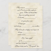 Niedliche, lustige Heiratsanleitung für Braut und Hinweiskarte (Vorne/Hinten)