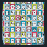 Niedliche, lustige Hunde und Katzen-Muster Halstuch<br><div class="desc">Niedliche,  lustige Hunde & Katzen Muster im Cartoon Stil. Farbige Tierportraits für jeden Liebhaber von Haustieren.</div>