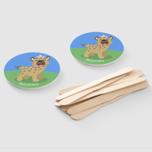 Niedliche lustige Hyäne lacht Cartoon Illustration Fächer (Non-assembled)