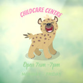 Niedliche lustige Hyäne lacht Cartoon Illustration Fensteraufkleber (Blatt 3)