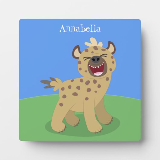 Niedliche lustige Hyäne lacht Cartoon Illustration Fotoplatte (Vorderseite)