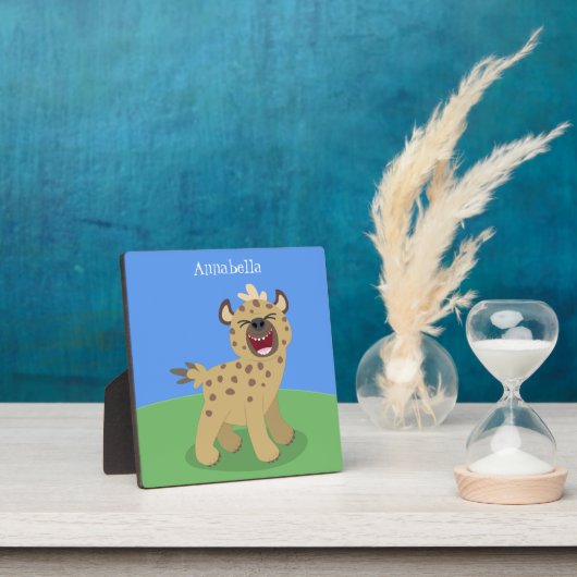 Niedliche lustige Hyäne lacht Cartoon Illustration Fotoplatte (InSitu)