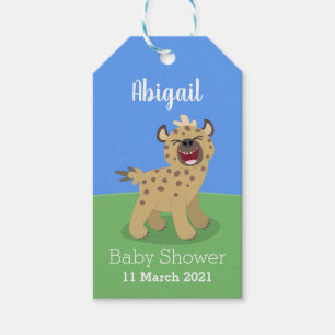 Niedliche lustige Hyäne lacht Cartoon Illustration Geschenkanhänger