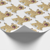 Niedliche lustige Hyäne lacht Cartoon Illustration Geschenkpapier (Ecke)