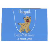 Niedliche lustige Hyäne lacht Cartoon Illustration Große Geschenktüte (Rückseite)