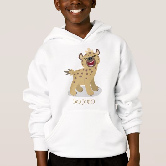 Niedliche lustige Hyäne lacht Cartoon Illustration Hoodie (Vorderseite)