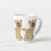 Niedliche lustige Hyäne lacht Cartoon Illustration Milchtasse (Rechte Ecke)