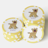Niedliche lustige Hyäne lacht Cartoon Illustration Pokerchips (Stapel)
