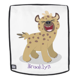 Niedliche lustige Hyäne lacht Cartoon Illustration Rucksack