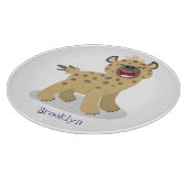 Niedliche lustige Hyäne lacht Cartoon Illustration Schneidebrett (Ecke)