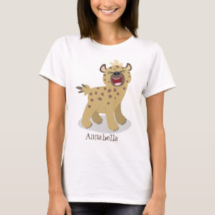 Niedliche lustige Hyäne lacht Cartoon Illustration T-Shirt