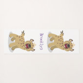 Niedliche lustige Hyäne lacht Cartoon Illustration Yogamatte (Rückseite (Horizontal))