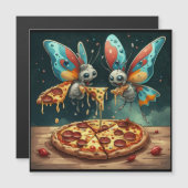 Niedliche lustige Insekten, die ein Pizza-lustiges Magneteinladung (Vorne/Hinten)