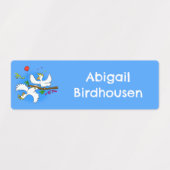 Niedliche lustige Kakadavögel Cartoon personalisie Etiketten (Design 1)