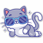 niedliche lustige Katze Aufkleber (Vorderseite)