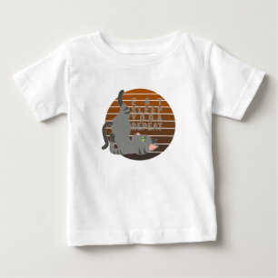 Niedliche lustige Katze, die Yoga macht. lustiges Baby T-shirt