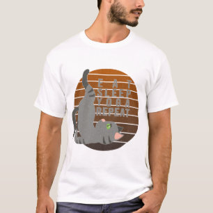 Niedliche lustige Katze, die Yoga macht. lustiges  T-Shirt