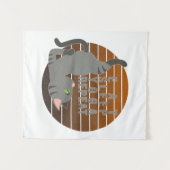 Niedliche lustige Katze, die Yoga macht. lustiges Wandteppich (Vorderseite (Horizontal))