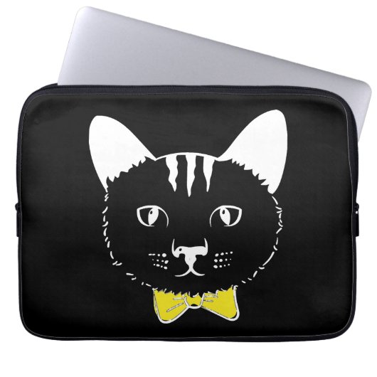 Niedliche lustige Katze Laptopschutzhülle (Vorderseite)