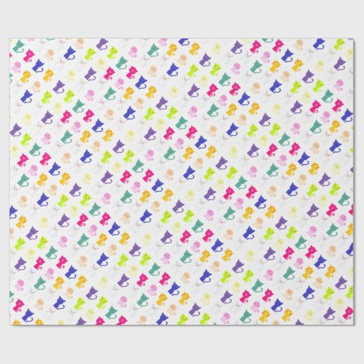 Niedliche, lustige Katzen-Muster Geschenkpapier (Flach)