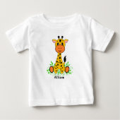 Niedliche lustige Kindergiraffe Baby T-shirt (Vorderseite)