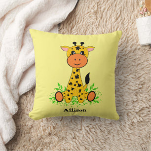 Niedliche lustige Kindergiraffe Kissen