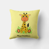 Niedliche lustige Kindergiraffe Kissen (Rückseite)