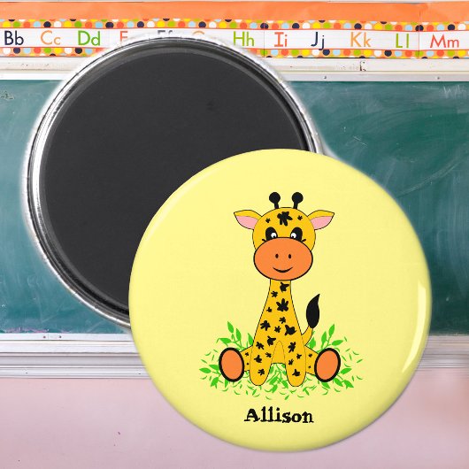 Niedliche lustige Kindergiraffe Magnet