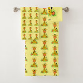 Niedliche lustige Kindergiraffe, maßgeschneidert Badhandtuch Set (Insitu)