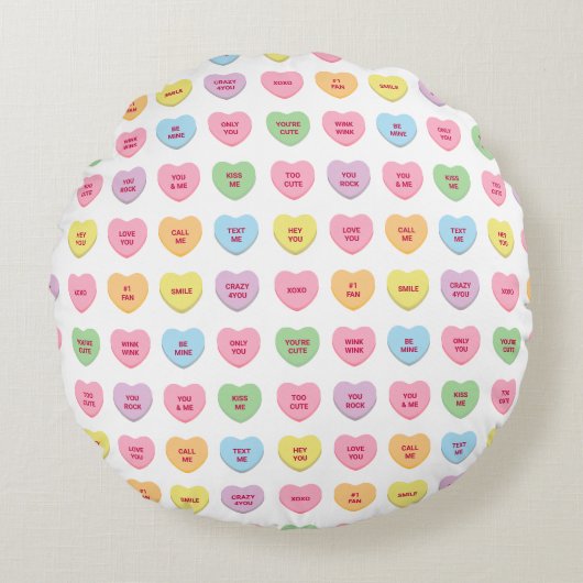 Niedliche, lustige, mädchenhafte Konversation Rundes Kissen (Vorderseite)