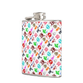 Niedliche, lustige Monstermuster Flachmann (Links)