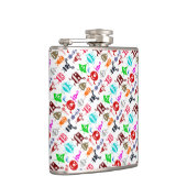 Niedliche, lustige Monstermuster Flachmann (Rechts)