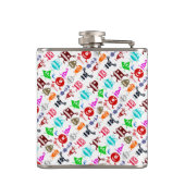 Niedliche, lustige Monstermuster Flachmann (Rückseite)