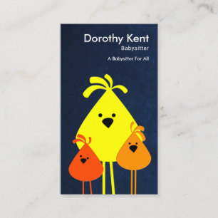 Niedliche lustige Mutter Bird Babysitting Chicks Visitenkarte