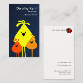 Niedliche lustige Mutter Bird Babysitting Chicks Visitenkarte (Vorne/Hinten)