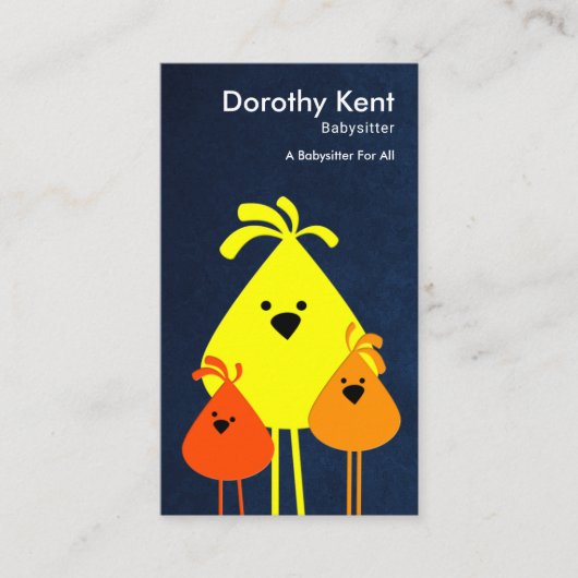 Niedliche lustige Mutter Bird Babysitting Chicks Visitenkarte (Vorderseite)