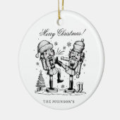 Niedliche lustige Nussknacker Weihnachten personal Keramik Ornament (Links)