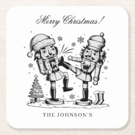 Niedliche lustige Nussknacker Weihnachten personal Rechteckiger Pappuntersetzer