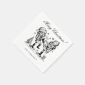 Niedliche lustige Nussknacker Weihnachten personal Serviette (Ecke)