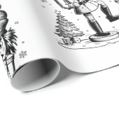 Niedliche lustige Nussknacker Weihnachtsdecore Geschenkpapier (Rolleneckpunkt)